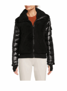Carrie Mixed-media Faux-shearling Bomber Jacket