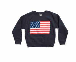 Big Girls American Flag Crew Neck Sweater