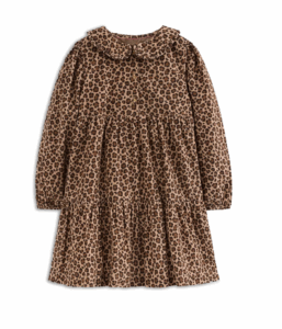 Kids' Leopard Print Long Sleeve Corduroy Dress size 2-9