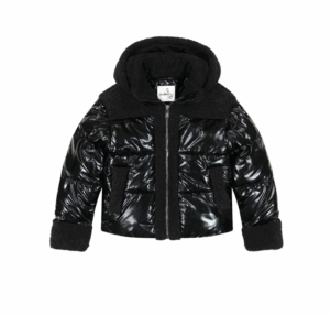 Kids' Hybrid Metallic Faux Shearling Trim Puffer Jacket