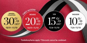 Up to 30% off Sephora!!