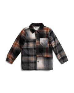 Little Boys Plaid Sherpa Lined Shacket