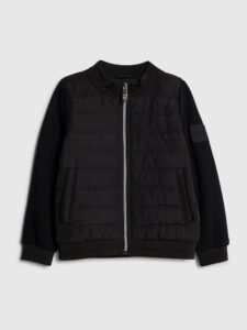 Black Padded Hybrid Hoodie Jacket