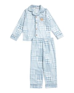Toddler Boys Plaid Flannel Top and Bottom Pajama Set