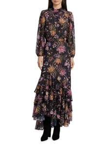 Audrey Floral Chiffon Maxi Dress