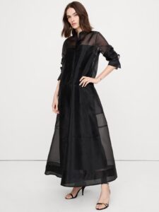 Organza Maxi Shirt Dress