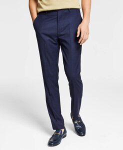 Men's Skinny Fit Wrinkle-resistant Wool-blend Suit Separate Pant