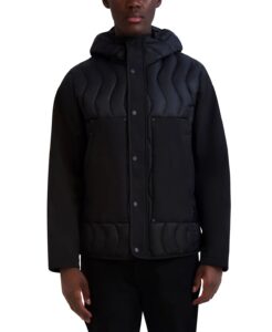 Paris Men's Mixed Media Mid-weight Puffer Jacket