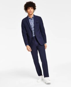 Men's Solid Skinny-fit Wrinkle-resistant Suit Separates