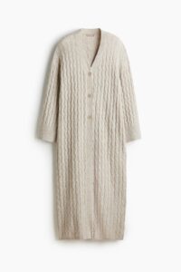 Long Cable-knit Cardigan