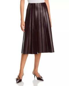Faux Leather Piped Skirt