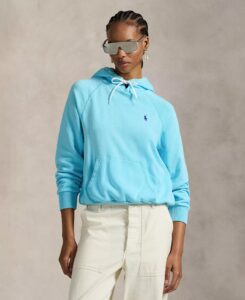 Women's Shrunken Fit Lightweight Fleece Hoodie Sweatshirt