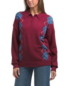 Oversized Argyle Sweater