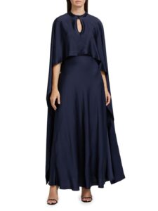 Amory Cape A-line Maxi Dress