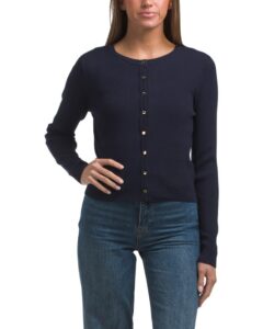 Ribbed Button Front Cardigan