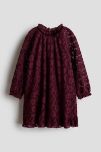 Ruffle-trimmed Lace Dress