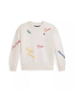 Girls' 2t-6x Embroidered Crewneck Sweatshirt