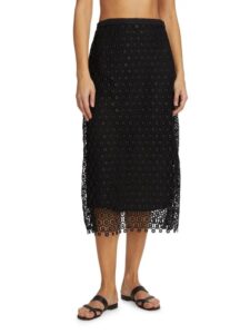 Karolina Grommet Lace Midi-skirt