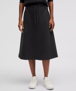 Modal-blend High-rise A-line Midi Skirt