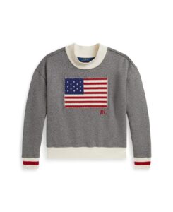 Girls' 2t-6x Flag Mock Neck Sweatshirt