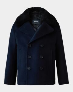 Kid's Camden Peacot W/ Removable Sheep Shearling Collar, Size 8-14