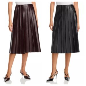 Faux Leather Piped Skirt