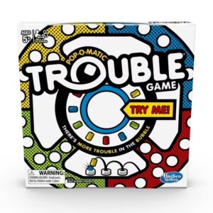 Trouble Board Game, Hasbro Family Game for 2 to 4 Players, Holiday Gifts for Kids, Ages 5 and Up