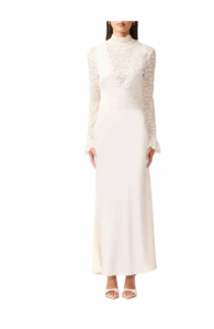 Margot Lace Inset Long Sleeve Gown