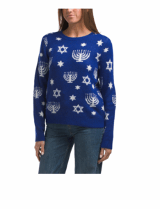 Tossed Menorah Sweater