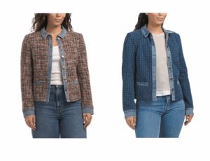 Mixed Media Trucker Style Jacket