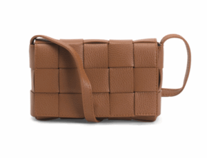 Leather Woven Flap over Crossbody