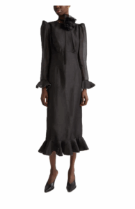 Floral Long Sleeve Organza Midi Dress Size 6usa