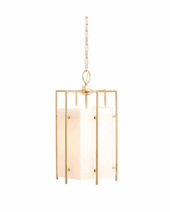 14x24.75 Flatbush Alabaster and Metal 4 Light Lantern Pendant