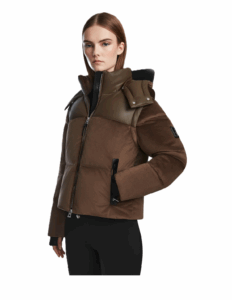 Delilah Women's Velvet Down Puffer with Removable Sleeves