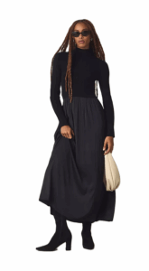 The Thea Long-sleeve Twofer Maxi Dress