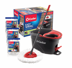 O-cedar Easywring Microfiber Spin Mop & Bucket Floor Cleaning System with 3 Extra Refills