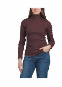 Ruched Turtleneck Top (espresso)
