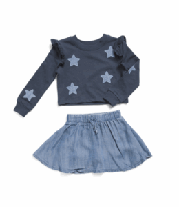 Toddler Girls 2pc Shining Star Top and Skort Set Size 2-4