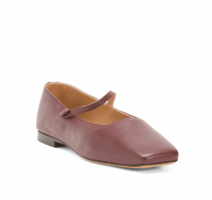 Leather Square Toe Mary Jane Flats