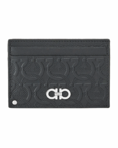 Men's Travel Gancini-embossed Leather Swivel Card Case