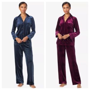 Women's Long Sleeves Notch Collar Pajama Set