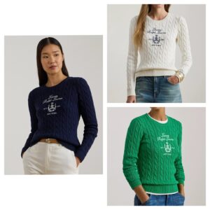 Petite Embroidered-crest Crewneck Sweater