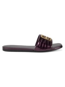 4g Croc-embossed Leather Slides