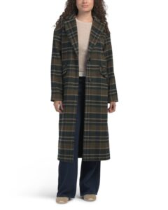 Wool Blend Plaid Coat