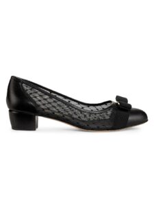Vara Mesh 25mm Leather Pumps