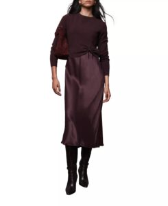 Women's Sweater Layered Slip Dress