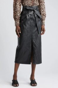 Edem Belted Faux Leather Pencil Skirt