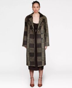 Women's Single-breasted Plaid Coat