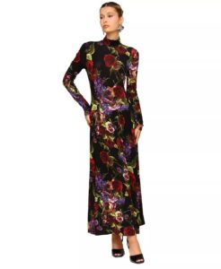 Women's Long Sleeves Printed Maxi Dress