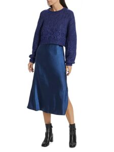 Ann Sweater & Satin Midi-dress